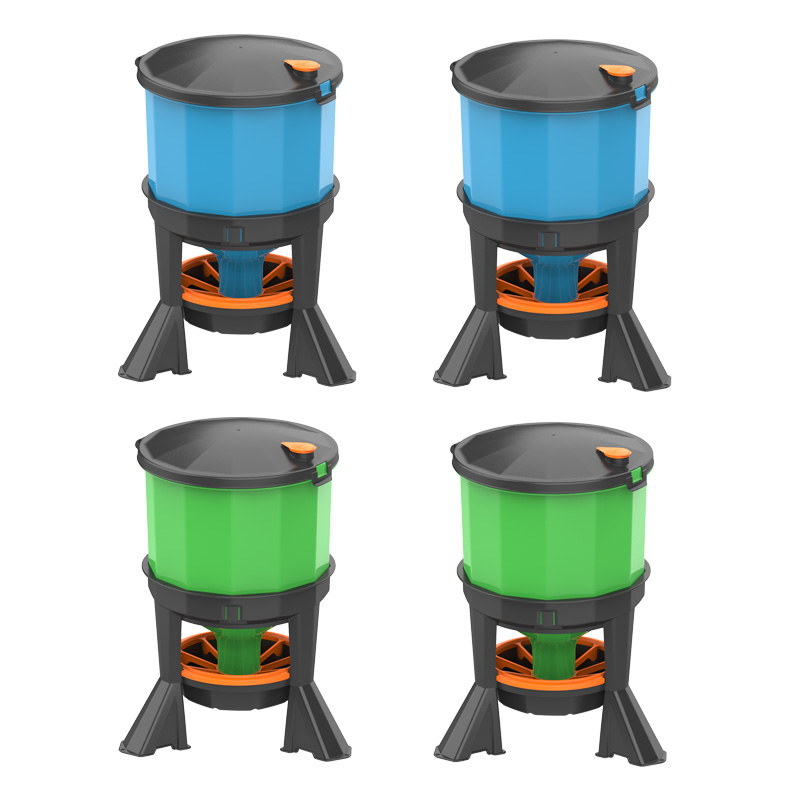 BEBEDERO + COMEDERO SILO 35L FREE-RANGE CON PATAS (PACK 2+2 UD)