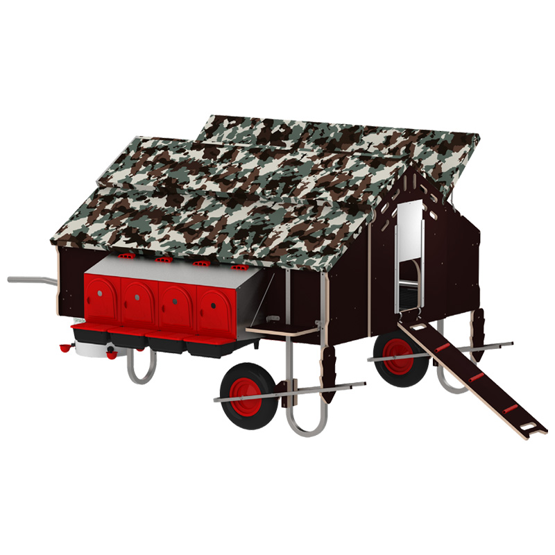 GALLINERO MOVIL 1.5x1.8M C/KIT CAMUFLAJ FREE-RANGE