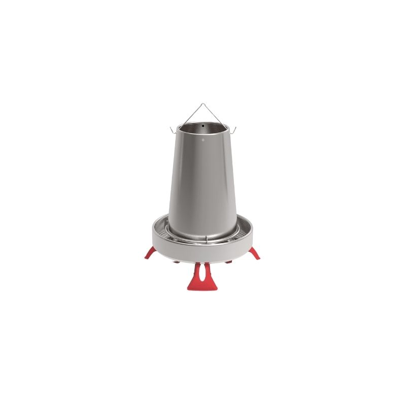 TOLVA METAL C/PATAS PARA AVES 10 KG.