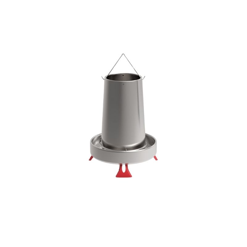 TOLVA METAL C/PATAS PARA AVES 20 KG.