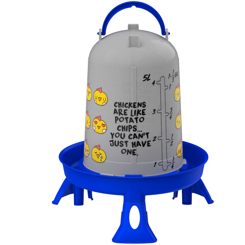 BEBEDERO ECO AVES 5L CHIPS C/PATAS AZUL