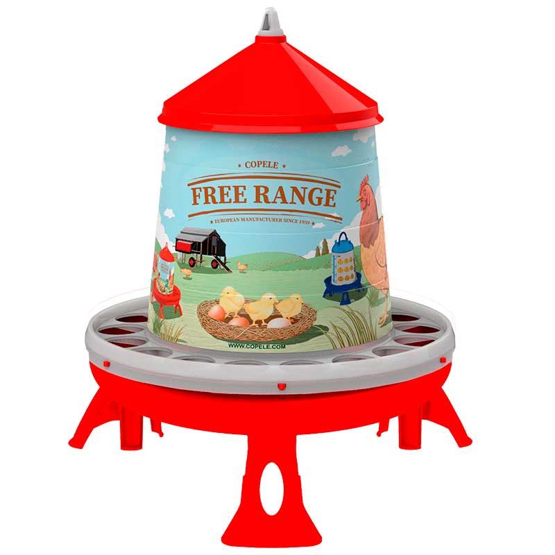 TOLVA PLAST AVES 4KG FREE RANGE C/PATAS ROJO
