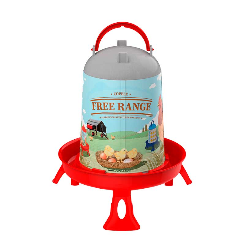 BEBEDERO ECO AVES 5L FREE RANGE C/PATAS ROJO