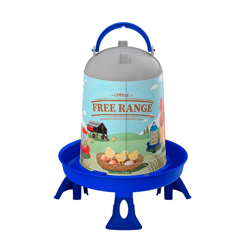 BEBEDERO ECO AVES 5L FREE RANGE C/PATAS AZUL