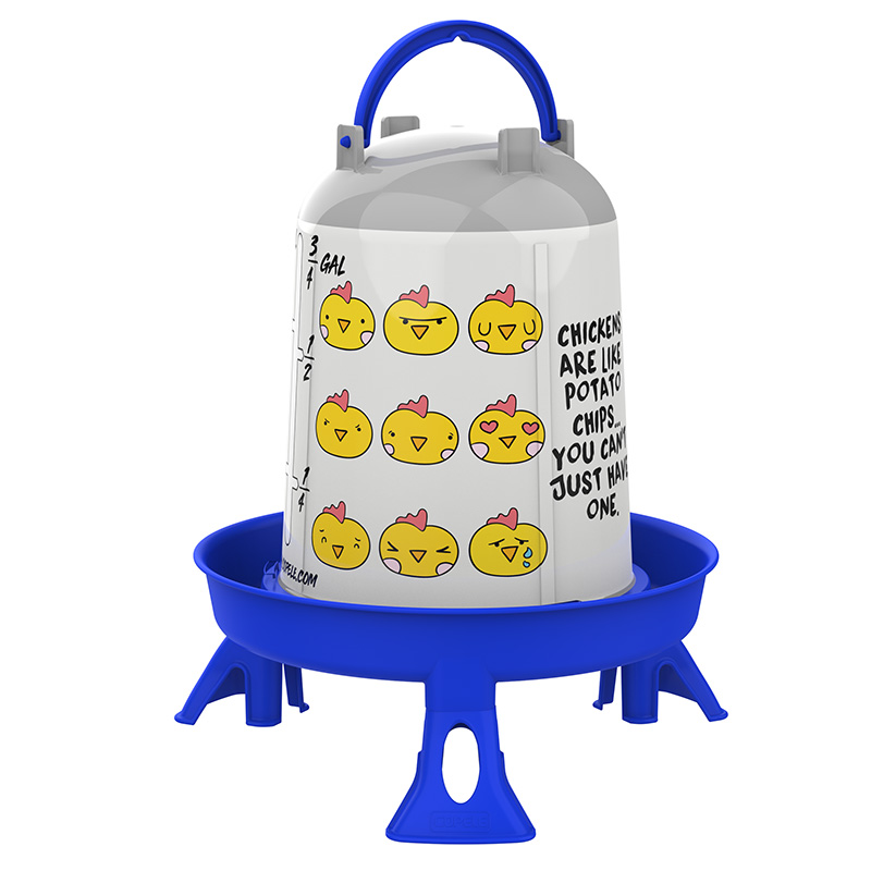 BEBEDERO ECO AVES 3L CHIPS C/PATAS AZUL