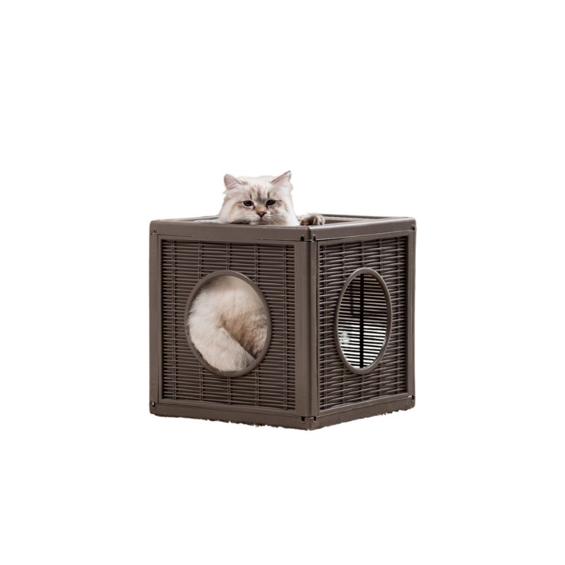 CASA GATOS QUBLO MODULAR MARRON