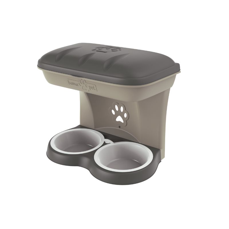 COMEDERO DOBLE FOOD STAND MAXI MARRON
